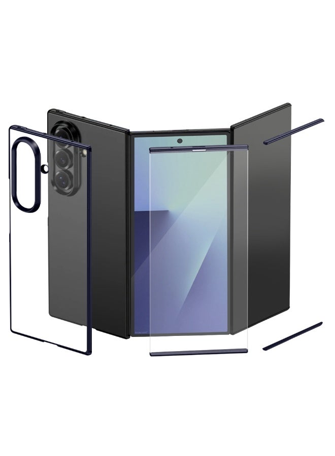 CATANES حافظة قابلة للطي مع قاعدة دعم لهاتف سامسونج جالاكسي Z TriFold – نسيج قماشي، مضادة للصدمات وحماية للكاميرا، سوداء - Image 5